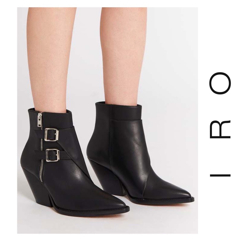 New! IRO Paris Stun Leather Western Ankle Boots